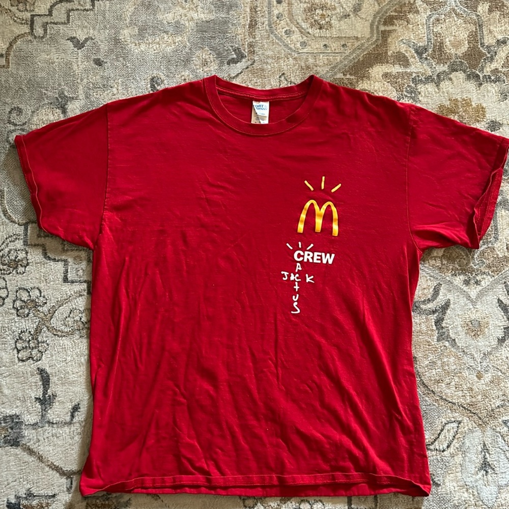 Travis Scott X Mcdonald’s Cactus Jack Red Crew T- Shirt Large